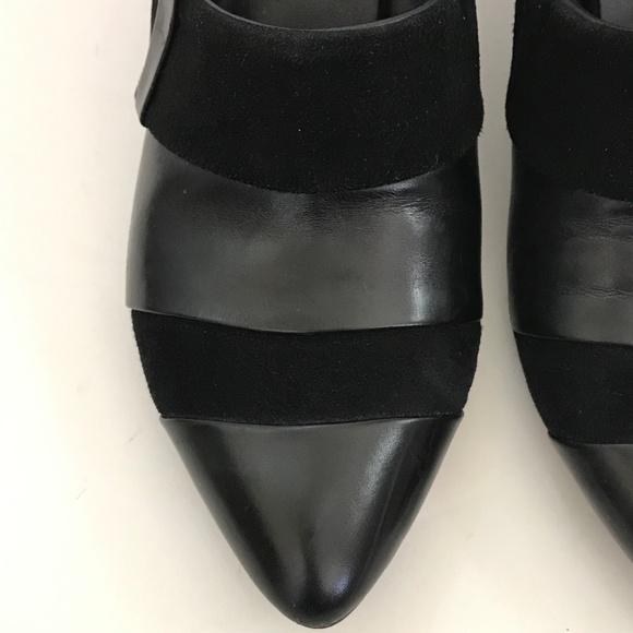 JOY CHEN Black Leather Heels Pointed Toe Leather Pumps Women’s Size 9 - Picture 6 of 16